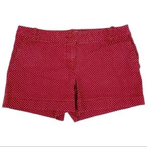 Ann Taylor Loft Red White Polka Dot Cotton Shorts Women’s Size 4